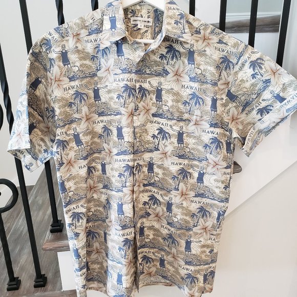 Pierre Cardin Other - Pierre Cardin Vintage Surfer/Hawaii Print Shirt Sm